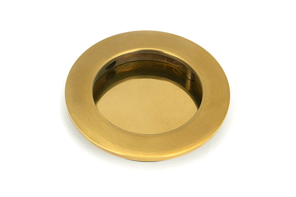 Aged Brass 75mm Plain Round Pull