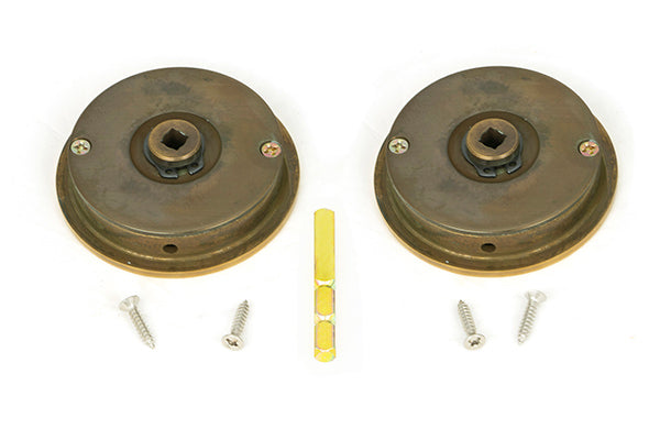 Aged Brass 60mm Plain Round Pull - Privacy Set