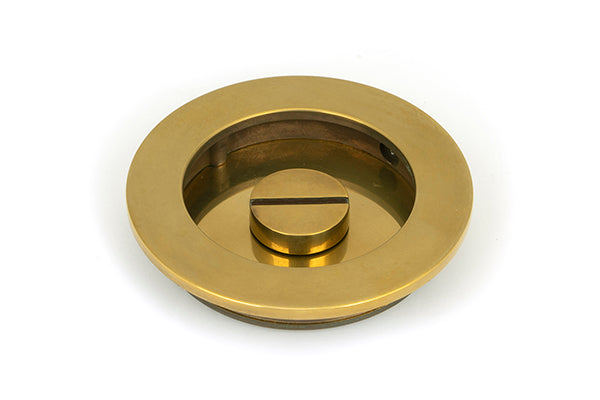 Aged Brass 75mm Plain Round Pull - Privacy Set