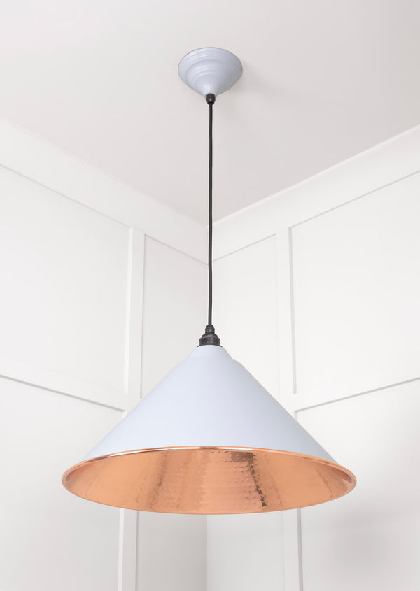 Hammered Copper Hockley Pendant by From The Anvil