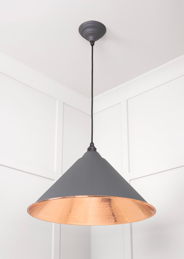 Hammered Copper Hockley Pendant by From The Anvil