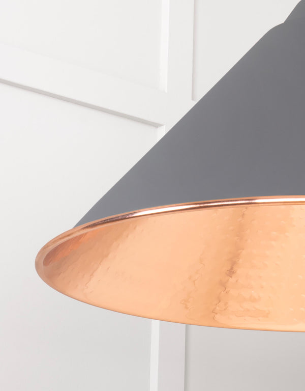 Hammered Copper Hockley Pendant by From The Anvil