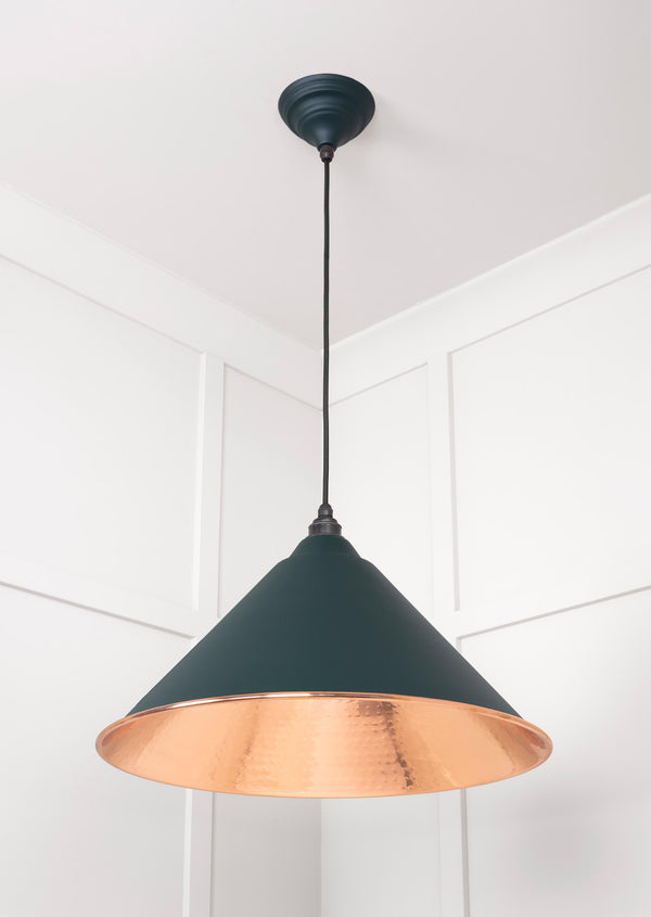 Hammered Copper Hockley Pendant by From The Anvil