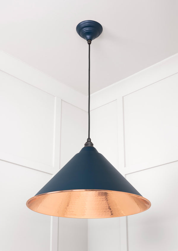 Hammered Copper Hockley Pendant by From The Anvil