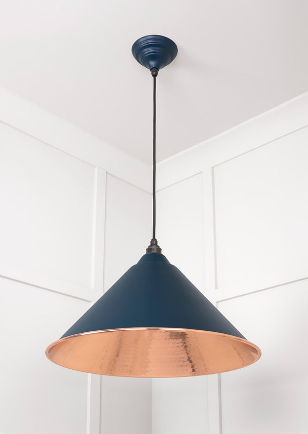 Hammered Copper Hockley Pendant by From The Anvil