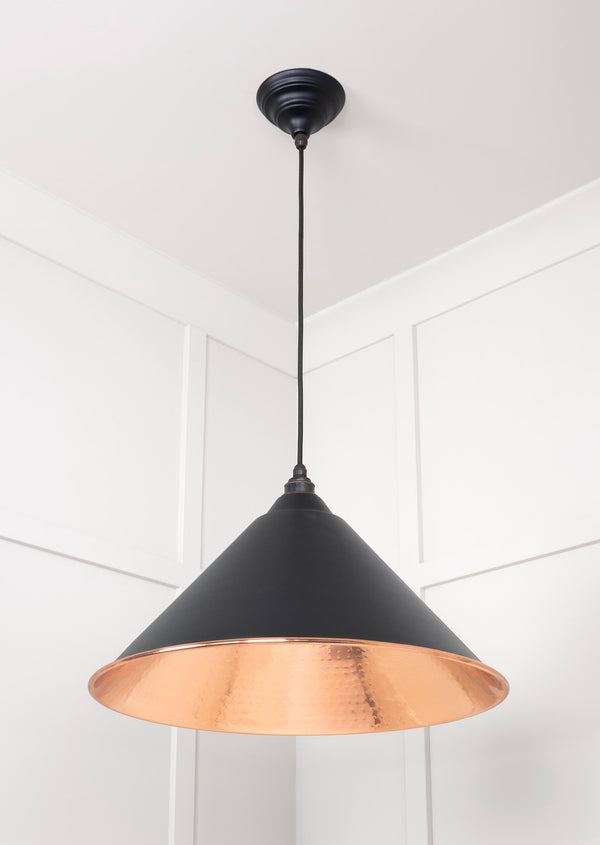 Hammered Copper Hockley Pendant by From The Anvil