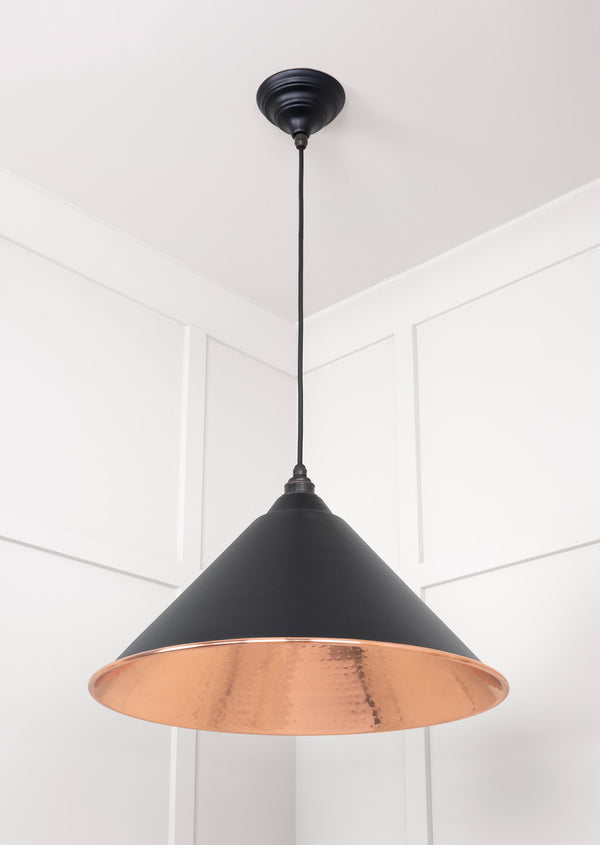 Hammered Copper Hockley Pendant by From The Anvil