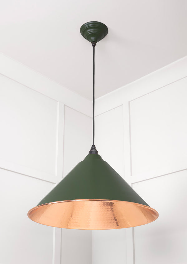 Hammered Copper Hockley Pendant by From The Anvil