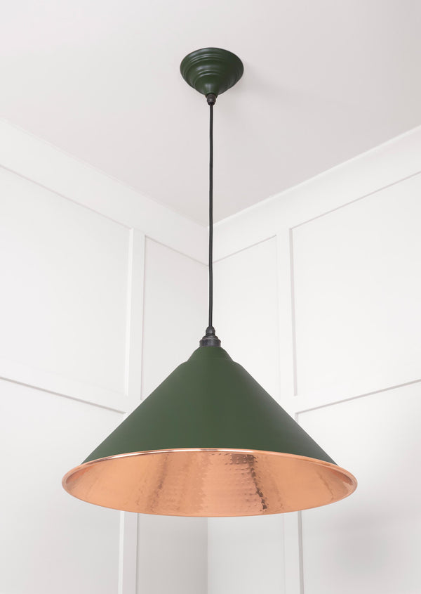 Hammered Copper Hockley Pendant by From The Anvil