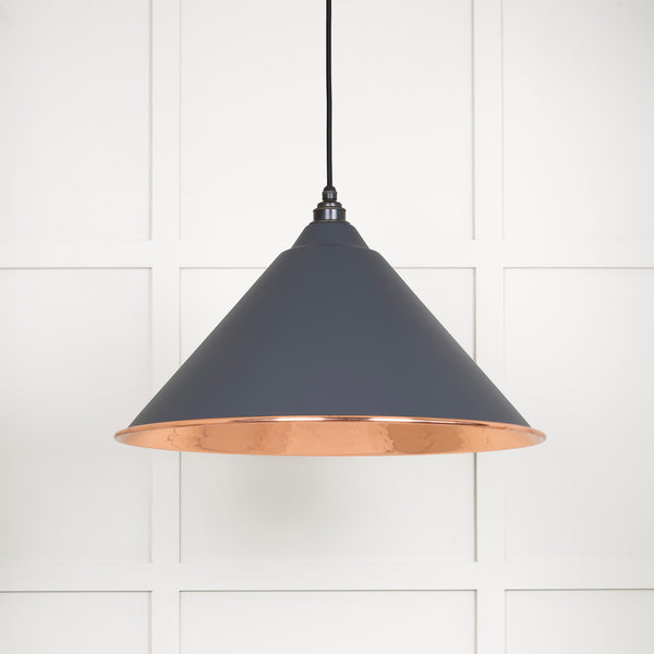 Hammered Copper Hockley Pendant by From The Anvil