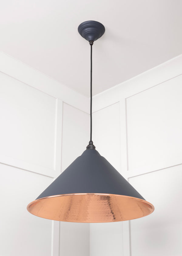 Hammered Copper Hockley Pendant by From The Anvil