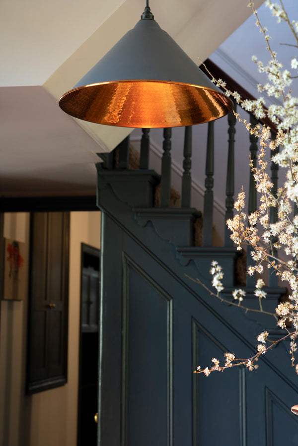 Hammered Copper Hockley Pendant by From The Anvil