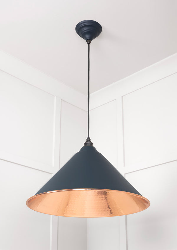Hammered Copper Hockley Pendant by From The Anvil