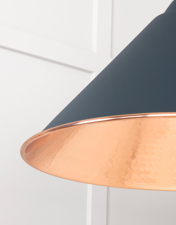 Hammered Copper Hockley Pendant by From The Anvil