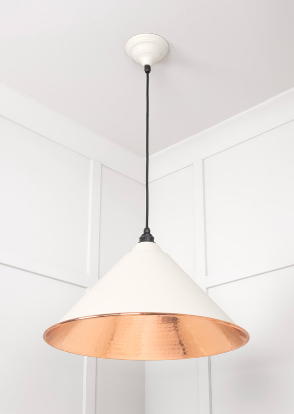 Hammered Copper Hockley Pendant by From The Anvil