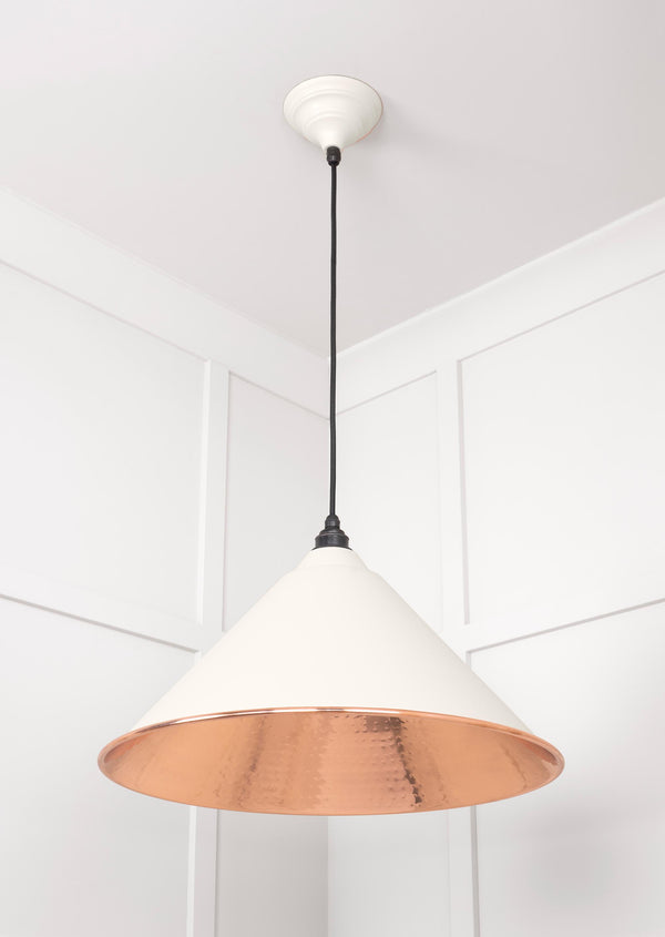 Hammered Copper Hockley Pendant by From The Anvil