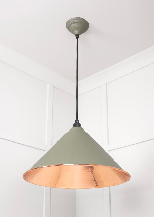 Hammered Copper Hockley Pendant by From The Anvil