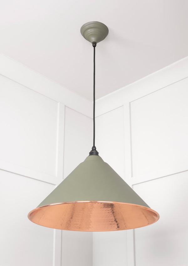 Hammered Copper Hockley Pendant by From The Anvil