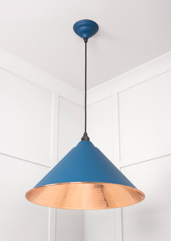 Hammered Copper Hockley Pendant by From The Anvil