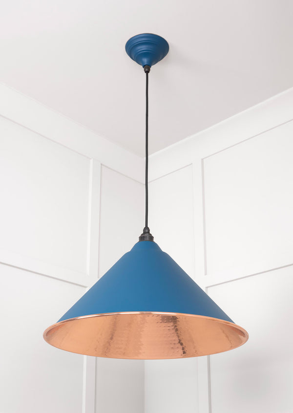 Hammered Copper Hockley Pendant by From The Anvil