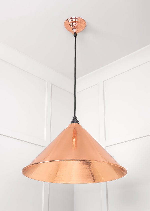 Hammered Copper Hockley Pendant by From The Anvil