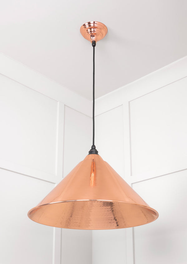 Hammered Copper Hockley Pendant by From The Anvil