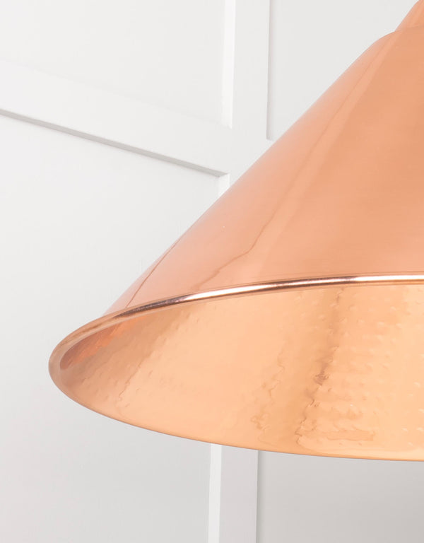 Hammered Copper Hockley Pendant by From The Anvil