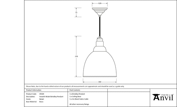 Smooth Nickel Brindley Pendant by From The Anvil