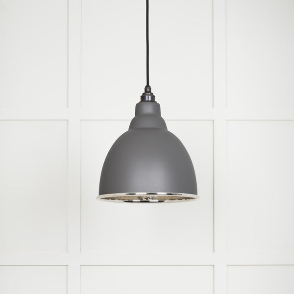 Hammered Nickel Brindley Pendant by From The Anvil