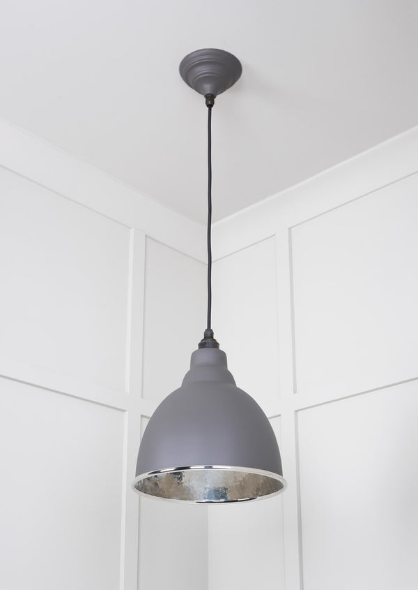 Hammered Nickel Brindley Pendant by From The Anvil