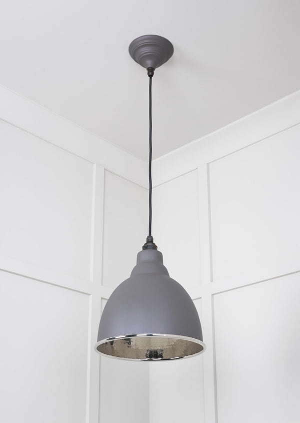 Hammered Nickel Brindley Pendant by From The Anvil