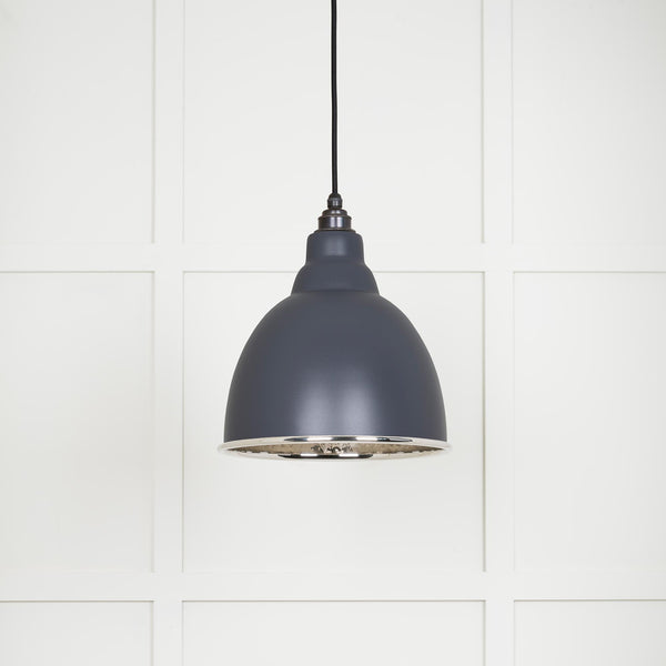 Hammered Nickel Brindley Pendant by From The Anvil