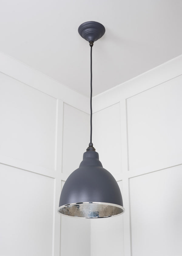 Hammered Nickel Brindley Pendant by From The Anvil