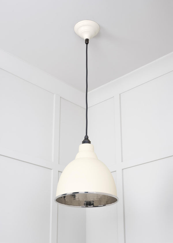 Hammered Nickel Brindley Pendant by From The Anvil