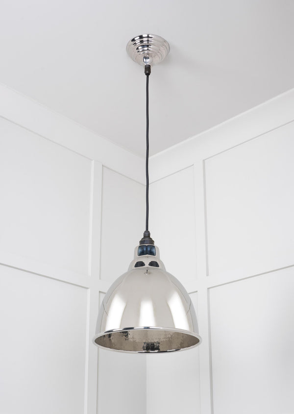 Hammered Nickel Brindley Pendant by From The Anvil