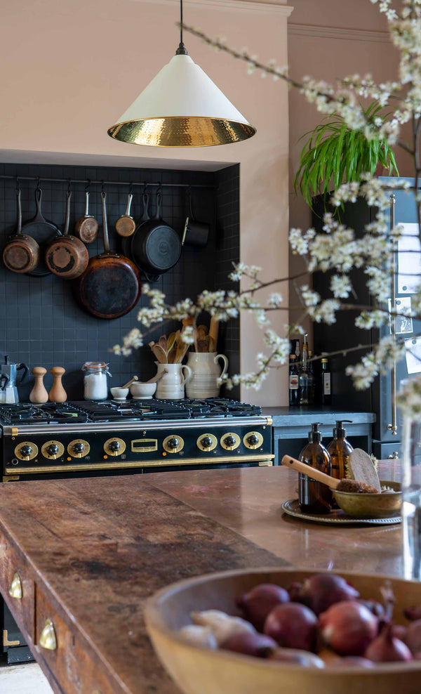 Hammered Brass Hockley Pendant