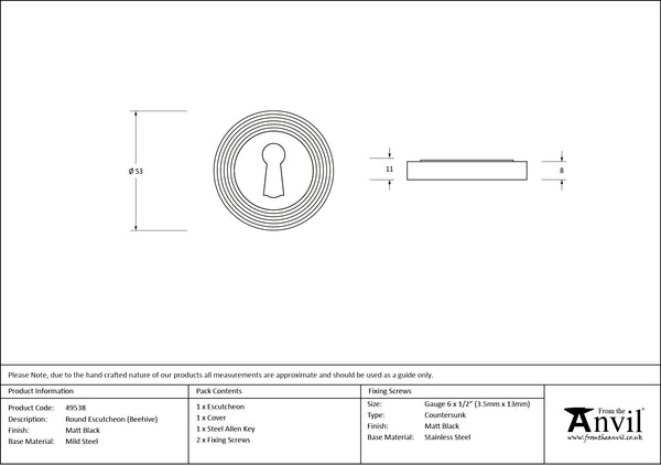 Round Escutcheon by From The Anvil