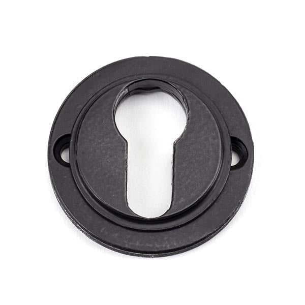 Matt Black Round Euro Escutcheon (Plain)