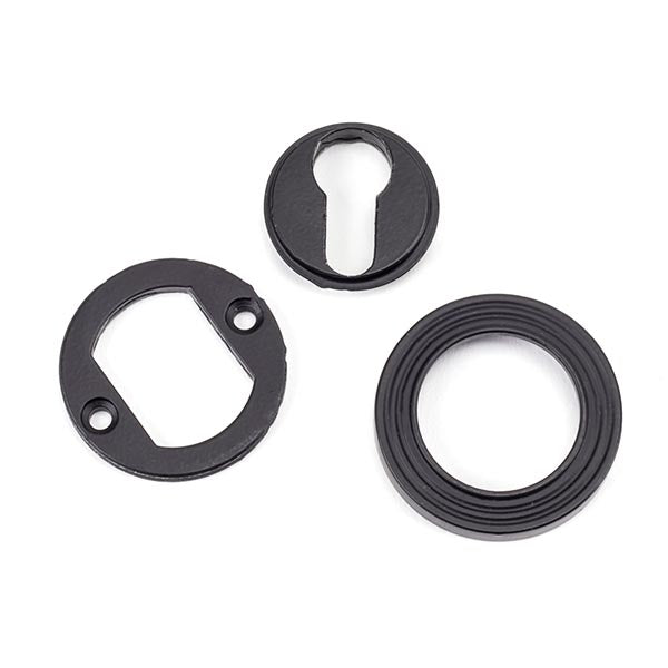 Matt Black Round Euro Escutcheon (Beehive)