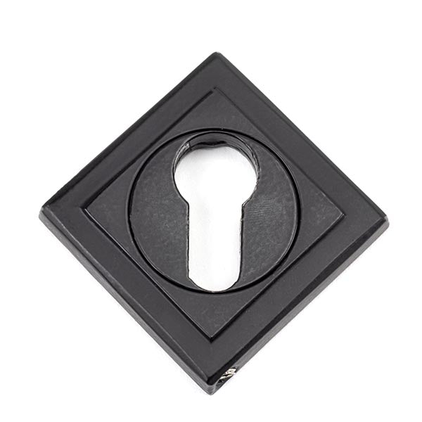 Matt Black Round Euro Escutcheon (Square)