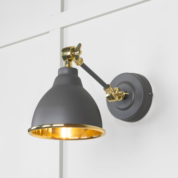 From The Anvil's Smooth Brass Smooth Brass Brindley Wall Light