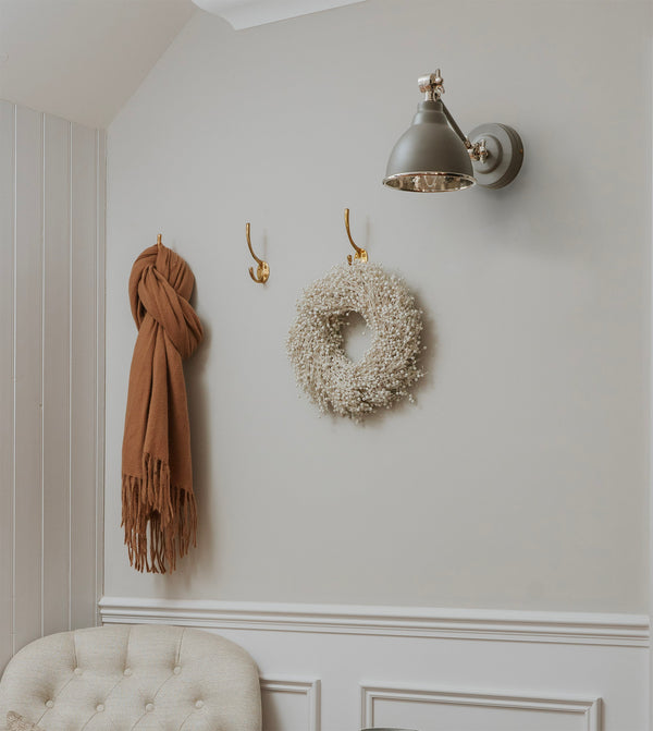 Hammered Nickel Brindley Wall Light