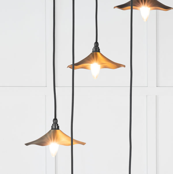 Aged Brass Flora Cluster Pendant