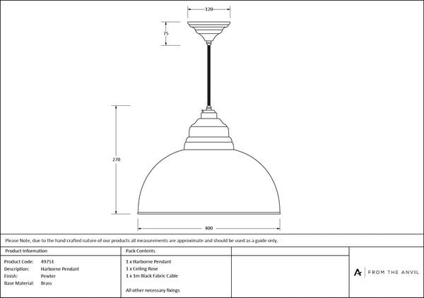 Pewter Harborne Pendant by From The Anvil
