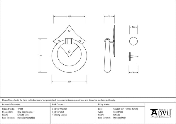 Ring Door Knocker by From The Anvil