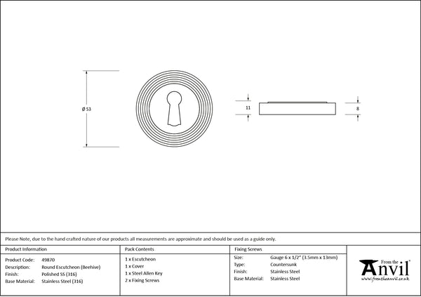Round Escutcheon by From The Anvil