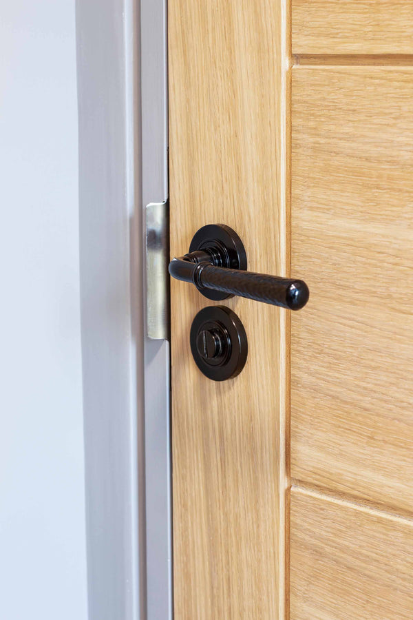 Hammered Newbury Lever on Rose Set (Unsprung) by From The Anvil