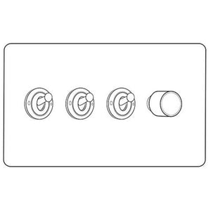 Verona Range Switches & Sockets - 4G Mixed Toggle Dimmer Switch 3xToggle 1xTED by Heritage Brass By M-Marcus