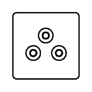 Primed White Flat Plate PW-5 Amp 3 Round Pin Socket by Heritage Brass By M-Marcus