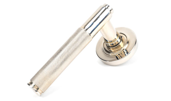 From The Anvil's Polished Nickel Brompton Lever on Rose Set (Unsprung)